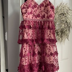 VICI a dolls tiered crochet midi dress. Never worn. Tags still on size small